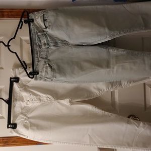 2 pairs of Old Navy size 10 tall sweetheart fit jeans.